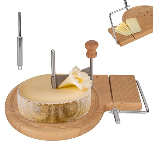 Wooden Cheese Wheel Cutter, Stainless Steel Cheese Shaver Versatile Grater Shaver Slicer Maker Curler Curls Kitchen Accessories Gadgets Tools for Chocolate Butter Home Restaurants Bakery Cafes