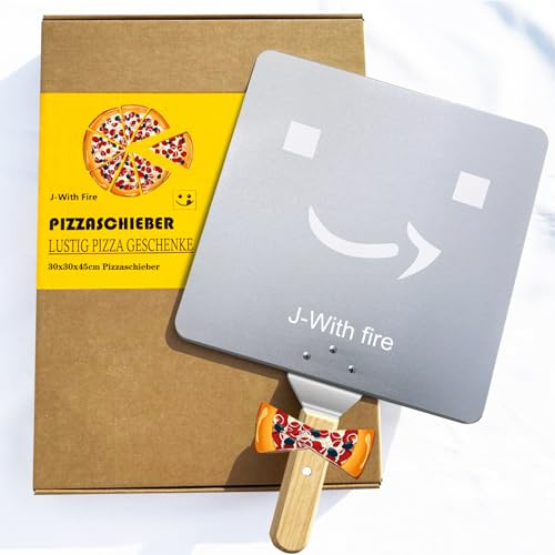 Pizzaschieber,Aluminium,12 Zoll pizzaschaufel,45 * 30 cm, Pizza Zubehör | Pizza Schieber mit Holzgriff, pizza schaufel mit Großer Fläche,pizzaschieber für hobbypizzabäcker,Pizza Geschenke für Männer