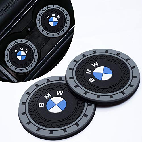 Car Cup Coaster, 2PCS Cup Holder Insert Coaster for BMW X1 X3 X7 X5 X6 1 3 5 6 Series Z4 7 M Series,Non-Slip Embedded in Cup Holders, Car Interior Accessories, Black