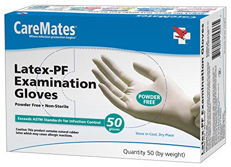 Caremates Caremates Latex-Pf Examination Gloves Medium, Medium 50 each