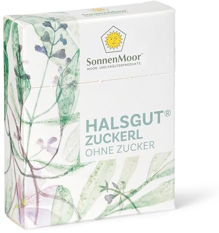 Österreichische Kräuterbonbons Halsgut Zuckerl 51g - ohne Zucker - wohltuend und beruhigende für Hals aus dem Familienbetrieb SonnenMoor