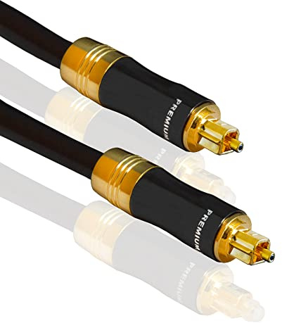 Premium X 5m GOLD-LINE Optisches Toslink Kabel Digital-Audiokabel Lichtleiter SPDIF ODT LWL Stecker vergoldet