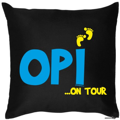 Goodman Design Bedrucktes Kissen mit Füllung für Opa – OPI On Tour – Geburtstagsgeschenk Einheitsgröße Schwarz