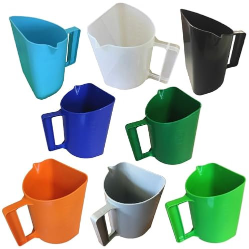 NETPROSHOP Messbecher Futterschaufel mit Skala Ausgießer Henkel 2 Liter, Farbe:Schwarz