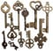 Zhichengbosi 11 PCS Vintage Skeleton Keys, Mixed Aintage Bronze Metal Key Set for DIY Projects, Unique Antique Style Keys for Crafting and Home Decor