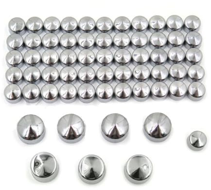 63-teiliges Chrom-Abdeckungsset, 04–15, Kompatibel mit HARLEY Sportster-Motor und diversen Schrauben und Muttern