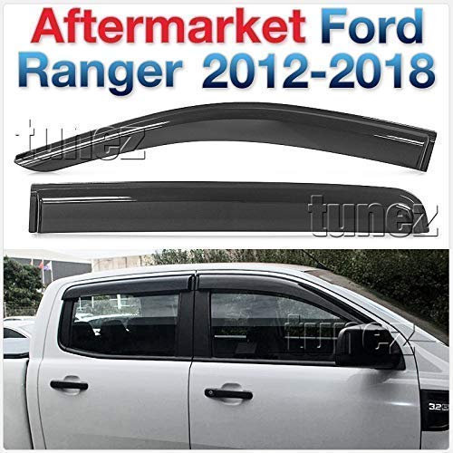 tunez - Visera para ventana de coche, Protector de lluvia, protección contra el clima y contra el viento para Ranger T6 PX MK1 MK2
