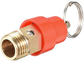 uxcell Safety Valve Air Compressor Pressure Relief Valve, G1/4 Male, 115PSI Set Pressure, Red Hat, 1Pack