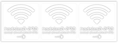 3er Aufkleber-Set GPS-Gesichert - weiß I 6 x 6 cm I Warnung GPS-Tracking Security System, Alarm-gesichert I innen-klebend wetterfest I hin501