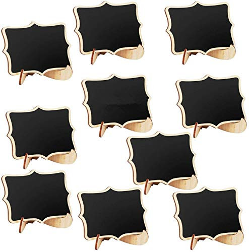 Mini Tafel,20 Stück Holz Tafel mit Stand-Füße für Party Hochzeit Tisch Küche Shop Home Office Nummer Nachricht 10 * 7.5cm