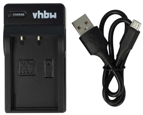 vhbw USB Charger compatible with Fuji/Fujifilm NP-140 Camera Batteries - Cradle, Charging Status Indicator