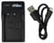 vhbw USB Charger compatible with Fuji/Fujifilm NP-140 Camera Batteries - Cradle, Charging Status Indicator