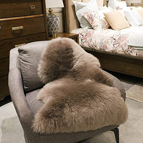 Bai You Mei BYM Schaffell Teppich Lammfell Sofaüberwürfe Bettvorleger Sofa Matte echtes Fell Bettüberwürfe 60 * 90cm