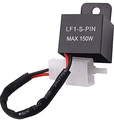GUUZI 2 Pin LED Blinkrelais,150W 12V Auto Motorrad Relais mit Kabel für Blinkrelais,LED Blinkrelais,Wasserdichtes LF1-S-PIN Signalrelais