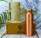 Bouteille en cuivre 7 chakras 100% cuivre pur et sac de transport/bouteille d'eau / 1000 ml/méditation/gym/yoga en Inde(Matt finishing)