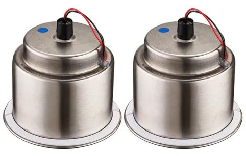 Rheross 2 x LED Licht Getränkehalter LED Einbau Edelstahl Becherhalter Getränkehalter Becherform für Auto Marine Boot