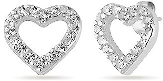 Einzelstück® Herz Ohrringe Silber 925 I Ohrstecker Gold; Rosegold Zirkonia I Echtschmuck I Damen Mädchen Geschenk (Lovely Ohrstecker Silber)