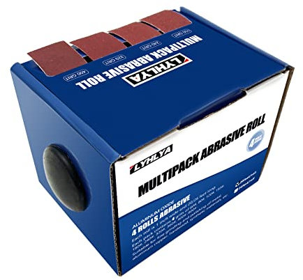 Klett-Schleifpapierrollen, 4 Körnungen, Schmirgeltuchrollen, 2,5 cm x 6,8 m, sortiertes Schleifpapier mit Spender, Körnung 150, 240, 320, 400 Körnung, Schleifpapierrollen für Holzbearbeitung,