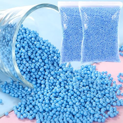 20G blaue Styropor Schaum Kugeln für DIY, Slime Supplies, Craft Schaum Kugeln 2.5-3.5mm für Kinder DIY Kunst Handwerk Dekorationen, Heimdekoration, Hochzeit, Party Dekorationen (ungefähr 40000)
