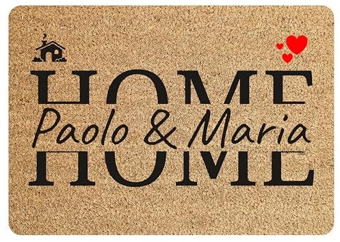 Tappeto Zerbino personalizzato con nome Famiglia Home Ingresso Casa 60x40 cm