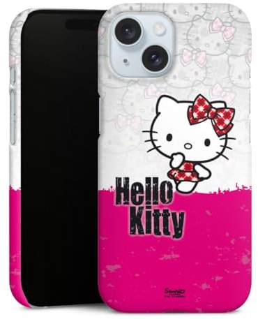 DeinDesign Premium Case kompatibel mit Apple iPhone 15 Smartphone Handyhülle Schutzhülle matt Hello Kitty Fanartikel Kawaii