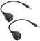 YACSEJAO Netzwerk RJ45 auf 1/8 Stereo Adapter 2 Pack 3.5mm 3.5mm Stereo Stecker auf RJ45 Buchse Extende über Cat5&Cat6 Buchse Ethernet Adapter