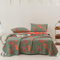 Purefair Musselin-Decke, 100 % Baumwolle, Jacquard, Grün / Orange, Blumenmuster, Ginkgoblätter, weich, leicht, atmungsaktiv, wendbar, Tagesdecke, Überwurf, Kingsize-Bett (248,9 x 238,8 cm), ohne
