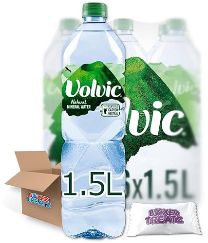 Volvic Natural Mineral Water - 6x1.5L Still Water Bottles - Boxed Treatz