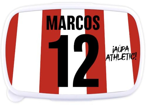 Fiambrera Merienda Sandwichera Futbol Personalizada Nombre y Número Regalo Niños (BILBAO)