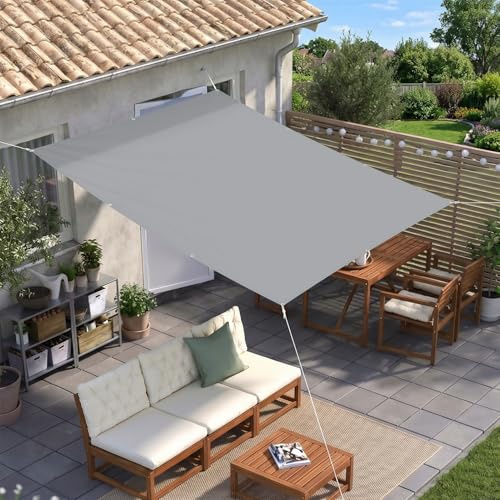 Sunnylaxx 2.5x3 m Geradkanten-Sonnensegel Grau, Wasserdicht Rechteckig mit ÖsenSonnenschutz Sunsegel, Ant-UV,für Außenbereich,Garten,Terrasse