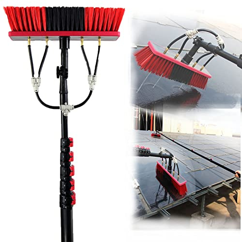 24ft Water Fed Window Cleaning Pole Kit with 55cm Brush - Photovoltaic Solar Panel Cleaner, Hose Attachment, Efficient Window Cleaning Equipment