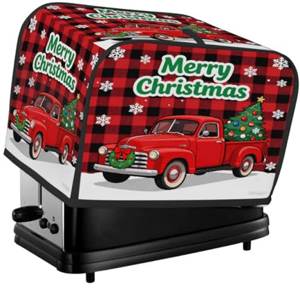 Schneeflocke Weihnachtsbaum LKW Toaster Abdeckung 4 Scheiben, wasserdichter schützender Oxford-Stoff kleine Küchengeräte Staubschutz mit Tasche für Toaster Ofen Kaffeemaschine Mixer