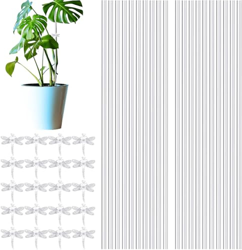 Acryl-Pflanzstäbe – Pflanzenstützpfähle, 20 Stück, transparenter Acrylpfahl für Kletterpflanzen, multifunktionaler Gartenstecker für Tulpen, Petunien, Brombeeren für Topfpflanzen