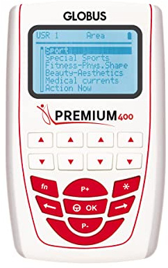 GLOBUS | Premium 400, 4-Kanal-Elektrostimulator | mit 258 Programmen für Sport und Schönheitspflege