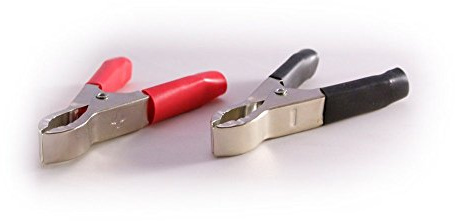 edi-tronic Batterieklemmen Krokoklemmen Krokodilklemmen Pol Klemmen Batterie KFZ rot schwarz 30A