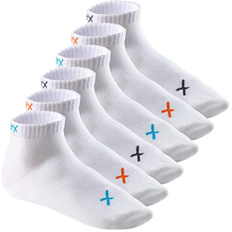 CFLEX Lifestyle Herren & Damen Kurzschaft Socken (6 Paar), Baumwoll Quarter Socken