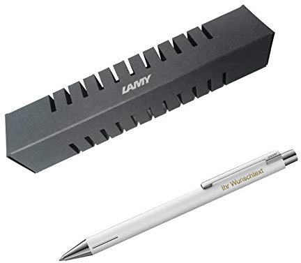 Lamy Kugelschreiber econ Modell 240, lackiert, inkl. Laser-Gravur (Weiß)