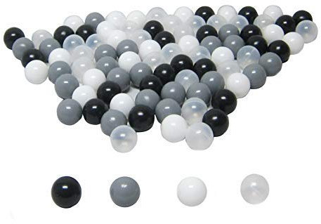 koenig-tom 100 BälleSchwarz-Weiss-Grau Mix Bällchenbad, Bällebad Bälle, Baby Bälle, Plastebälle