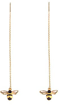 FarryDream 925 Sterling Silber Tropfen Tiere Ohrringe Kette für Frauen Damen Einfädler Ohrringe Hummel Ohrringe Quaste