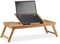 Relaxdays, Natur Laptoptisch Bambus XL, ideale Belüftung, höhenverstellbar, 5 Neigungswinkel, Lapdesk mit Schubfach, Standard