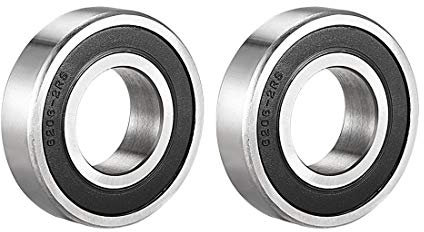 sourcing map 2 Stück Rillenkugellager 6206-2RS doppelt versiegelt 30x62x16mm Kugellager Kohlenstoffstahl