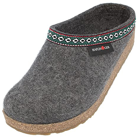 HAFLINGER Damen Hausschuh Herren Pantoffel Schurwolle Grizzly Franzl 711001