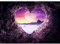 Runa Art Fototapete Herz Landschaft Modern Vlies Wohnzimmer Schlafzimmer - Made in Germany - 308 x 220 cm Violett 9494010b