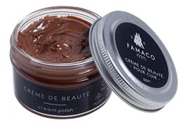 Famaco - Cirage Chaussure - Crème de Beauté - COGNAC - Pommadier 50 ml - Ravive les couleurs - Imperméabilise - Brillance longue durée