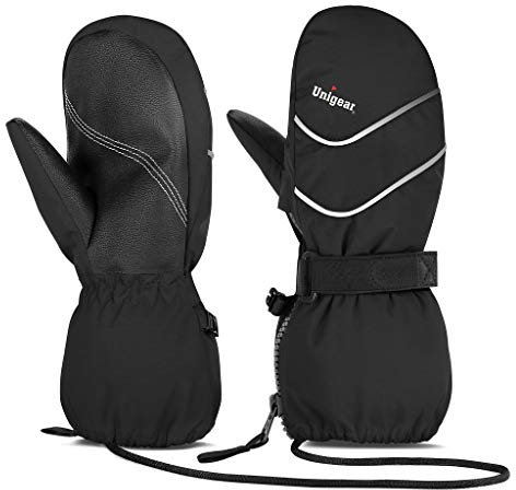 Unigear Kinder Skihandschuhe Fäustlinge wasserdicht und Winddicht, Schnee-Fausthandschuhe atmungsaktiv, Thermo warme Winterhandschuhe für Jungen und Mädchen von 2 bis 8 Jahre