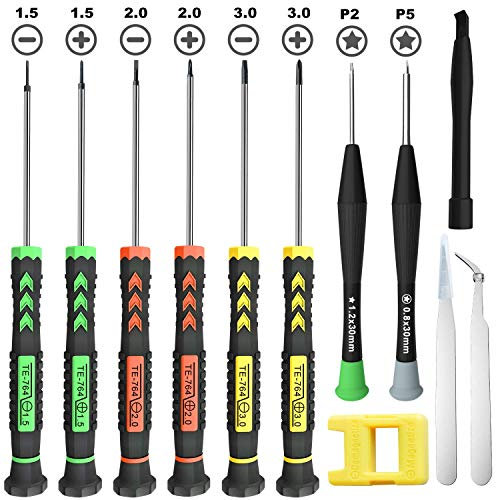 Screwdriver Set, 12 Pcs Small Torx Screwdriver Set with Flathead Phillips Pentalobe Screwdriver in Different Sizes for iPhone PC Laptop Eyeglass Jewelry Watch