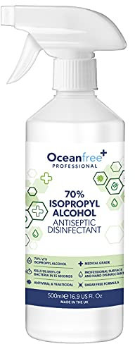 IPA Disinfectant Rubbing Isopropyl Alcohol - 500ml - Kills 99% Bacteria, Germs - Sanitiser Sanitizer (Single)