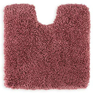 WohnDirect Premium Hochflor Badezimmerteppich Rosa • Rutschfester & Extra Flauschiger Badvorleger • Badteppich, Badematte 45 x 45 cm MIT Ausschnitt