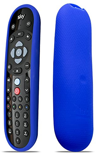 Inbrackets Schutzhülle für Sky-Q-Fernbedienung, stoßfest, rutschfest, Silikon, Wabenstruktur, Blau