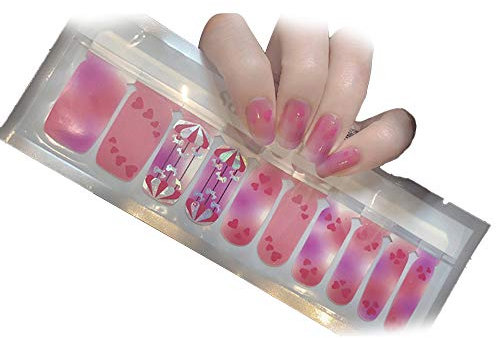 2 Sheets 20 Pieces Nail Polish Stickers Full Wraps Self Adhesive Nails Art Decals Strips for Women Girls